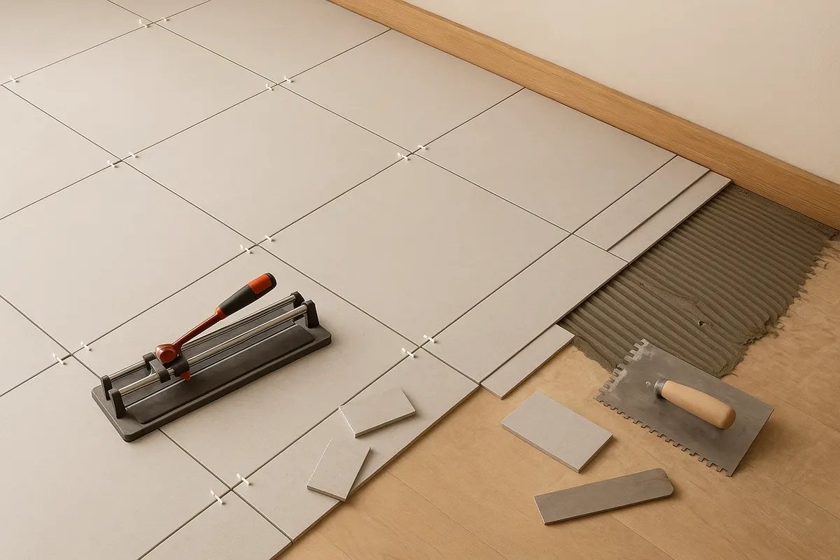 Cut tile pieces along a wall edge, the reason to add wastage